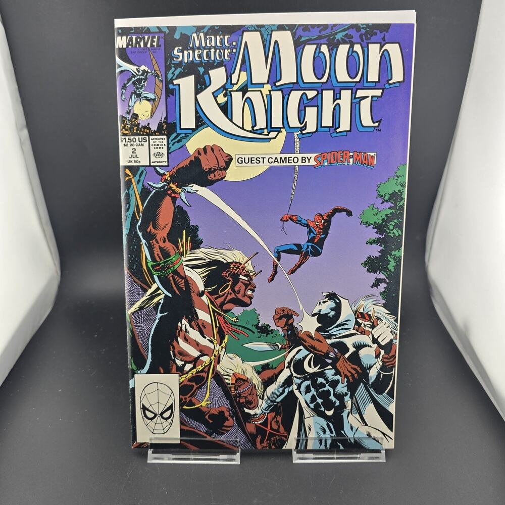 MARC SPECTOR MOON KNIGHT #2 (1989) VF/NM Spider-Man Guest Cameo Key Marvel